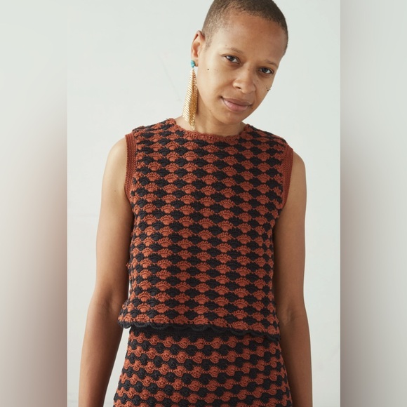 Rachel Comey Tops - Rachel Sedum Top, Brown/Black, Hand-Crochet, Medium, New never worn